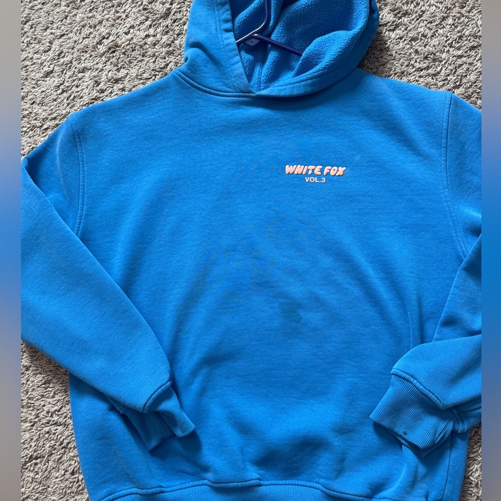 Blue white fox hoodie